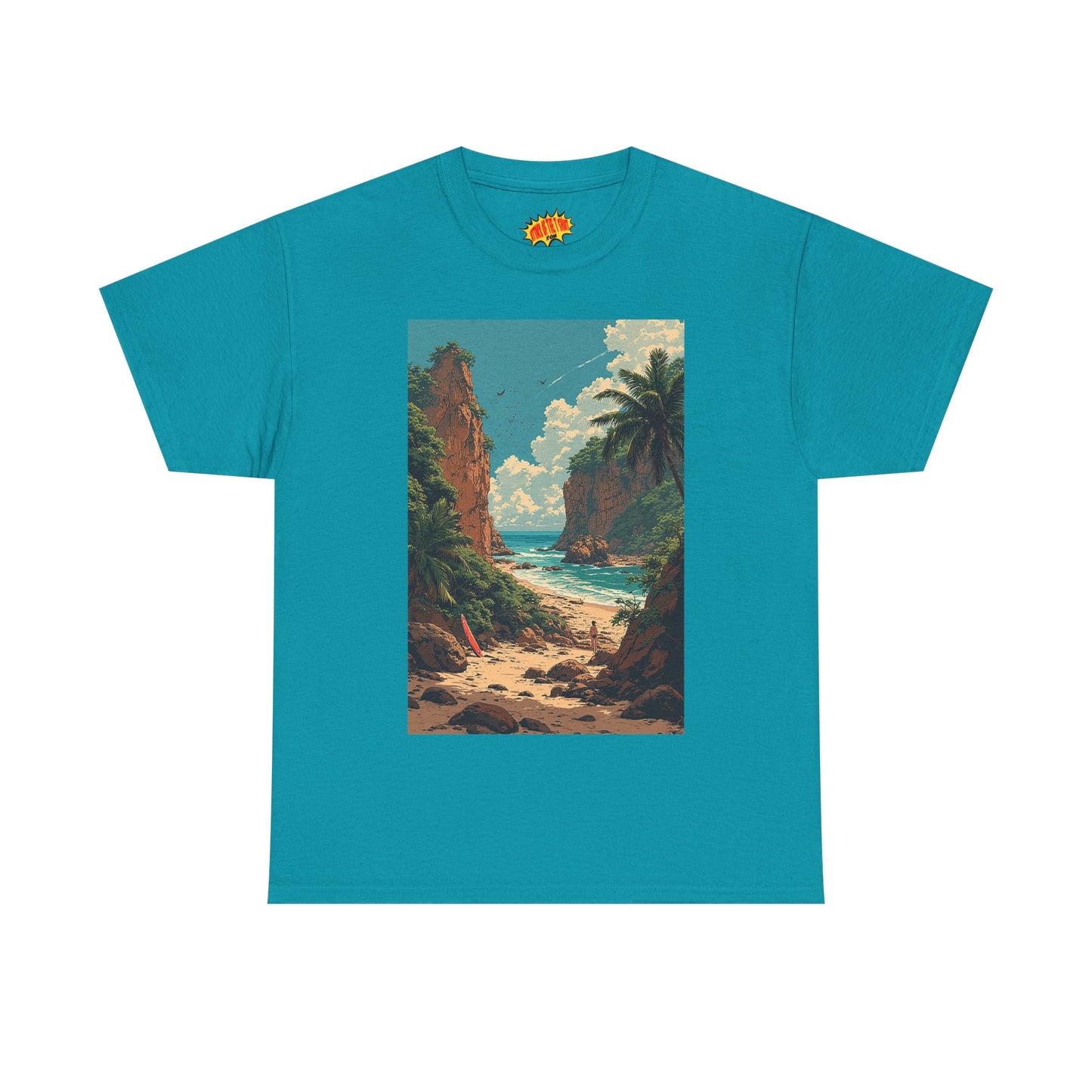 Modern Style Tropical Cliffs Scene T-Shirt *Multiple Colors*