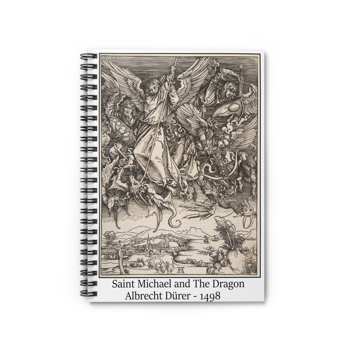 Saint Michael and The Dragon - Albrecht Dürer, 1498. Spiral Notebook