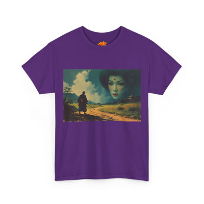 Walking Samurai w/Sky Geisha Woman T-Shirt