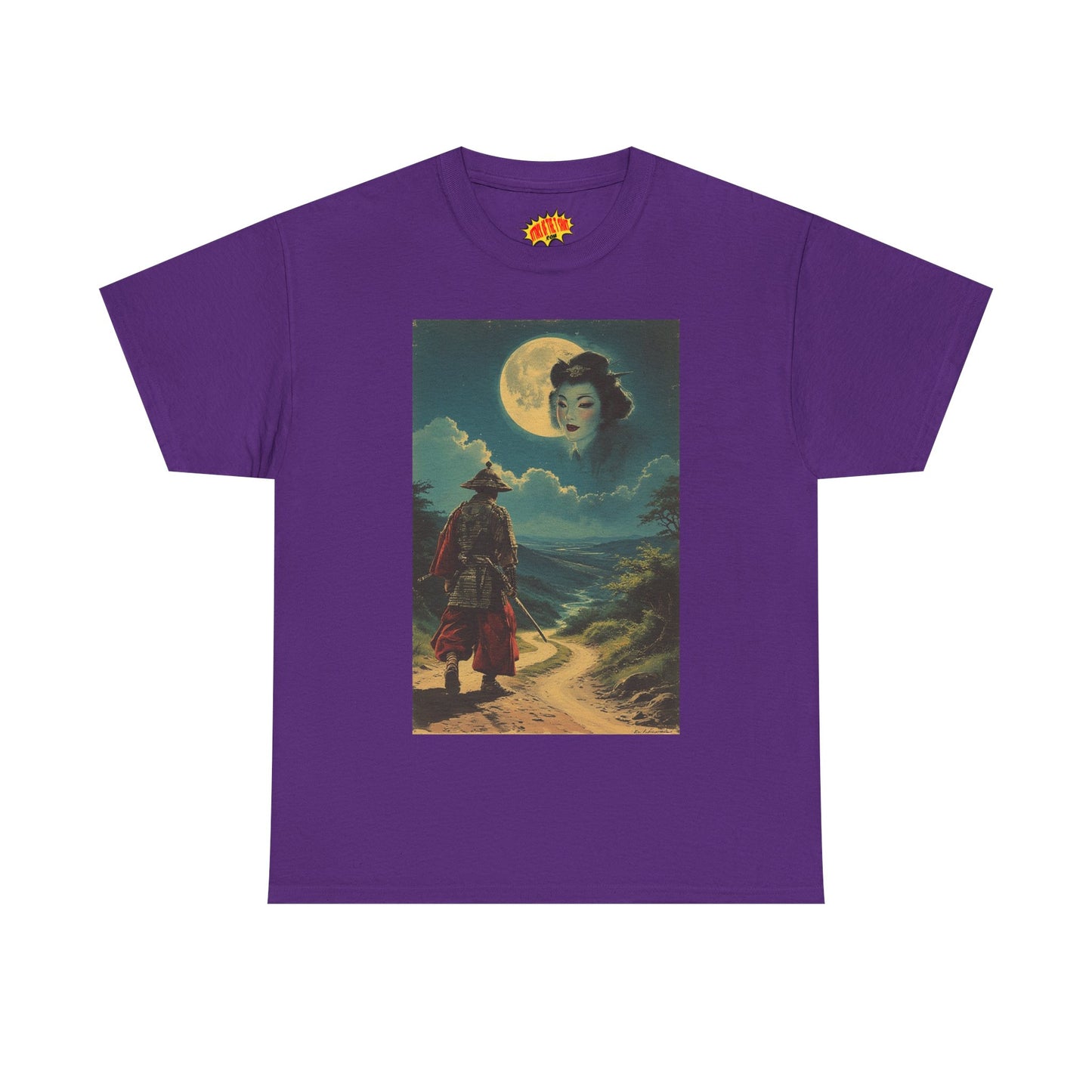 Samurai w/Full Moon Sky Geisha T-Shirt *Multiple Colors*