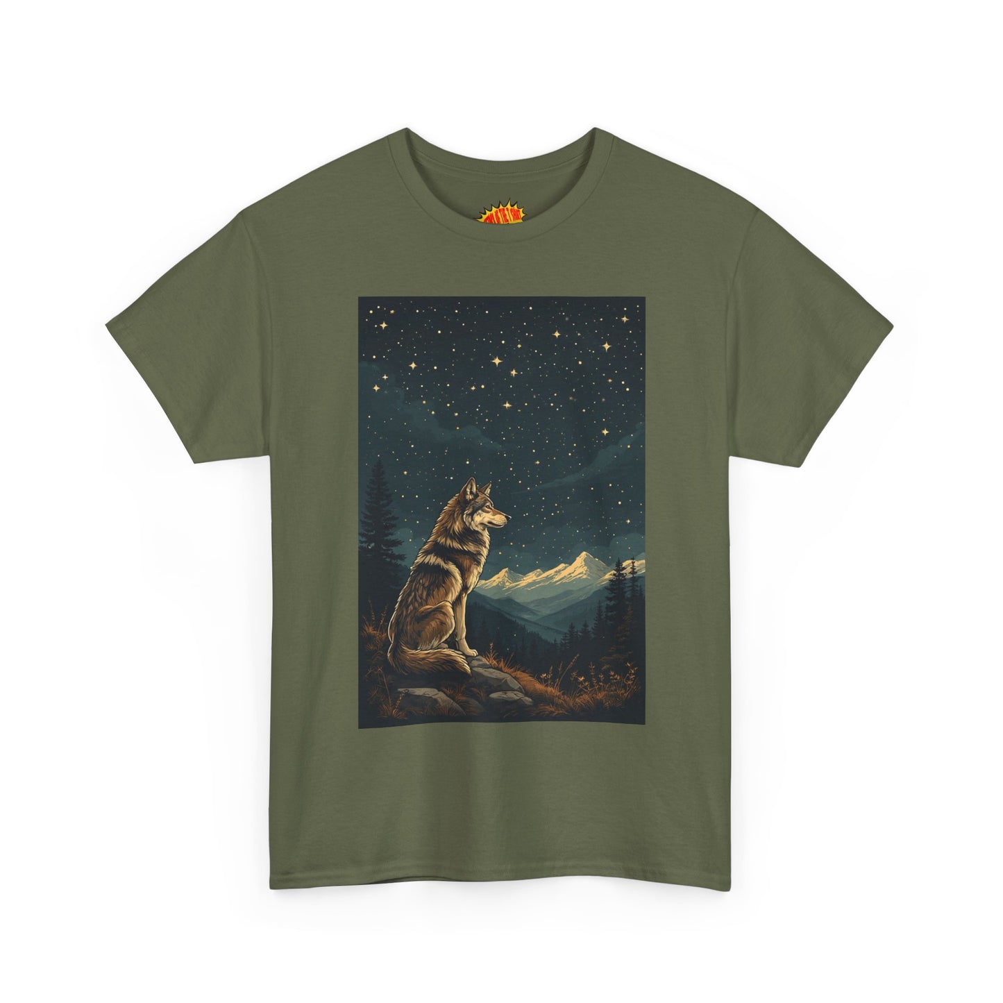 Mountain Wolf with Starry Night T-Shirt *Multiple Colors*