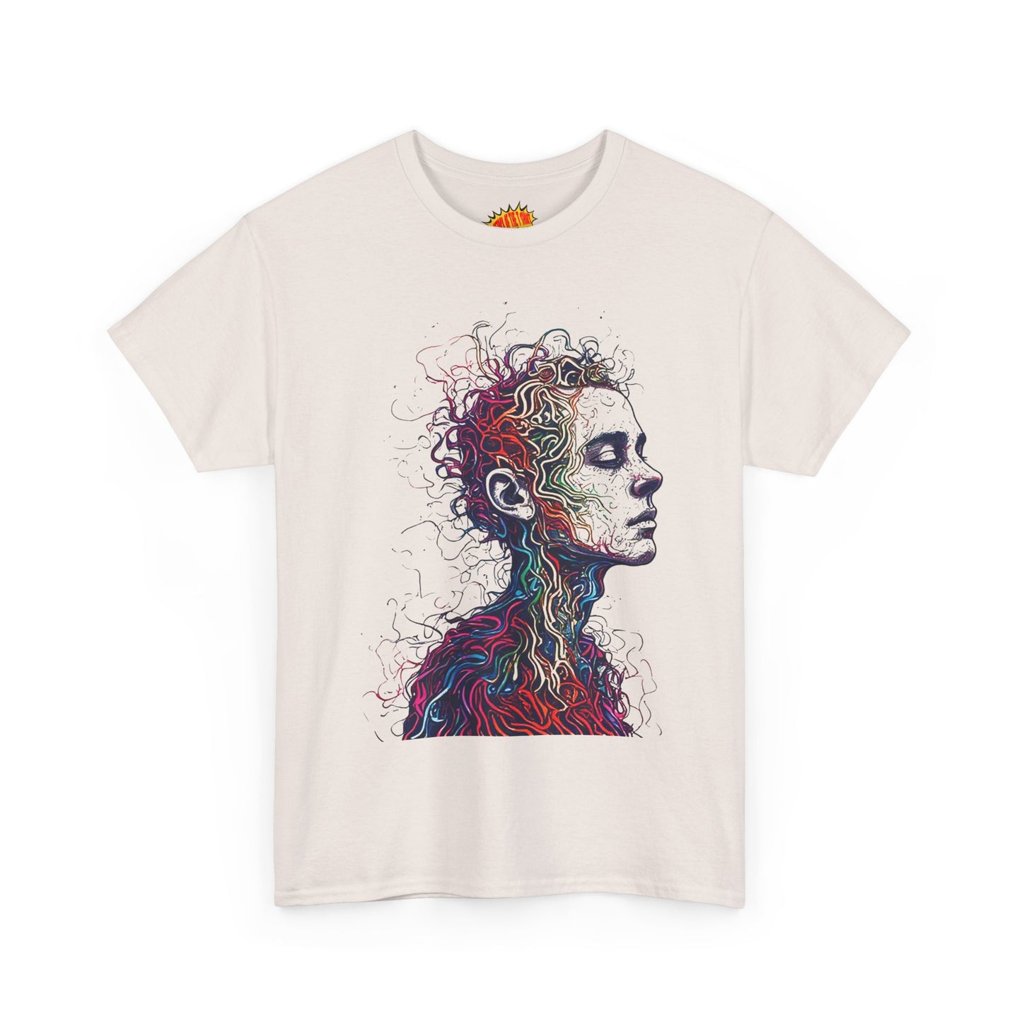 Multicolor Line Drawing Human Graphic Art Tee Shirt *Multiple Colors*