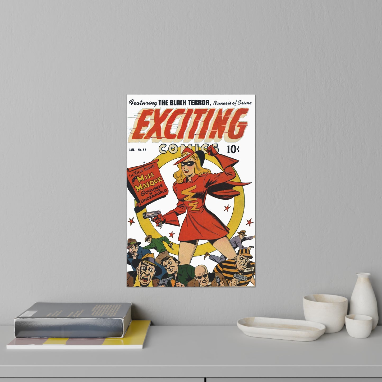 Exciting Comics #53 feat. Miss Masque Wall Decal *Many Sizes Available*