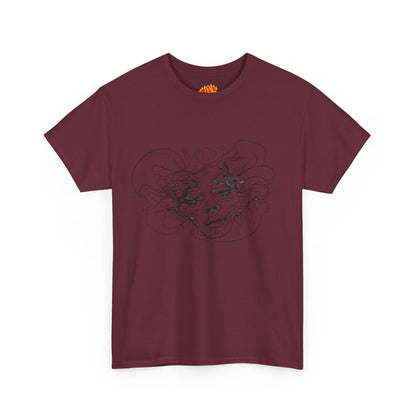 Abstract Face Line Drawing Graphic Art Tee Shirt