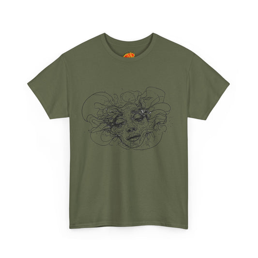 Abstract Face Line Drawing Graphic Art Tee Shirt