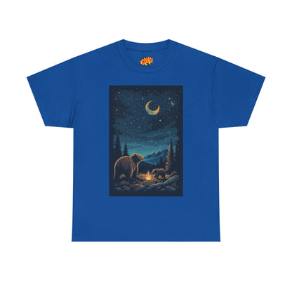 Grizzly Bear with Cub Night Scene T-Shirt