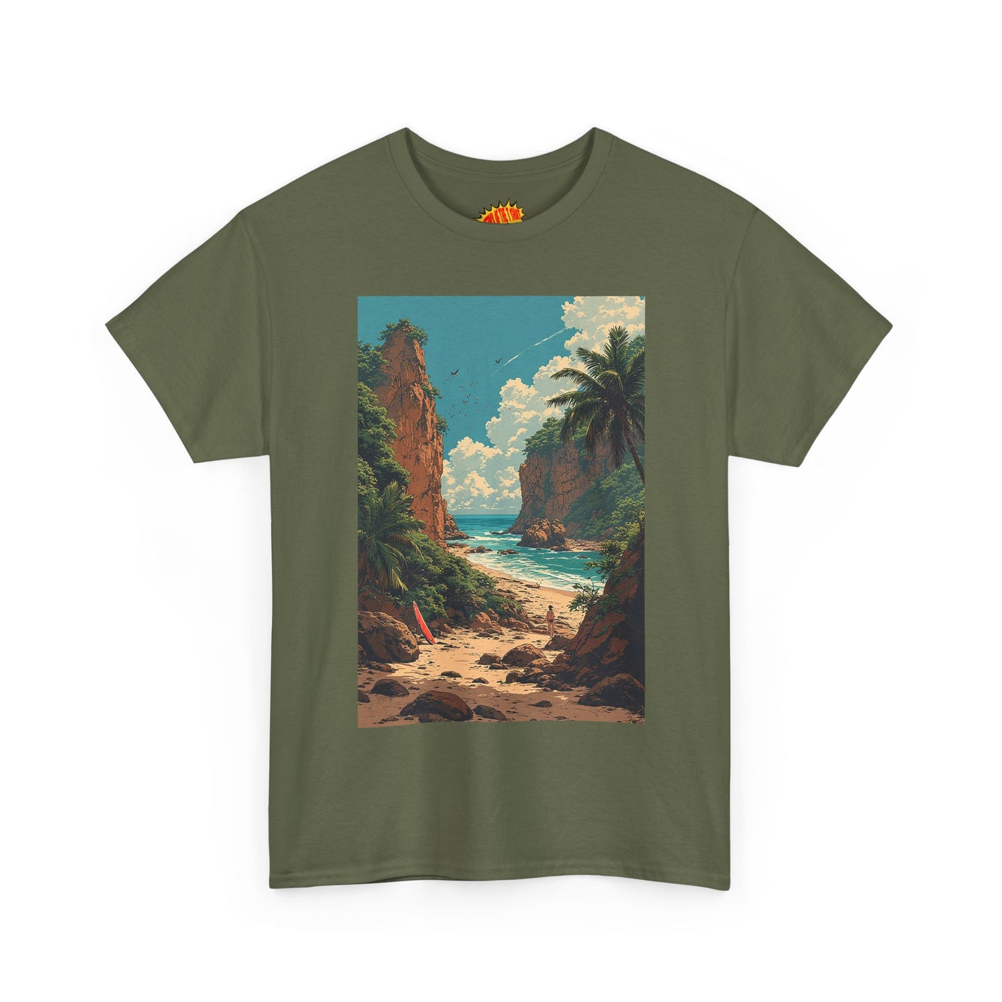 Modern Style Tropical Cliffs Scene T-Shirt *Multiple Colors*