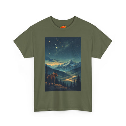 Mountain Bear Aurora Scene T-Shirt