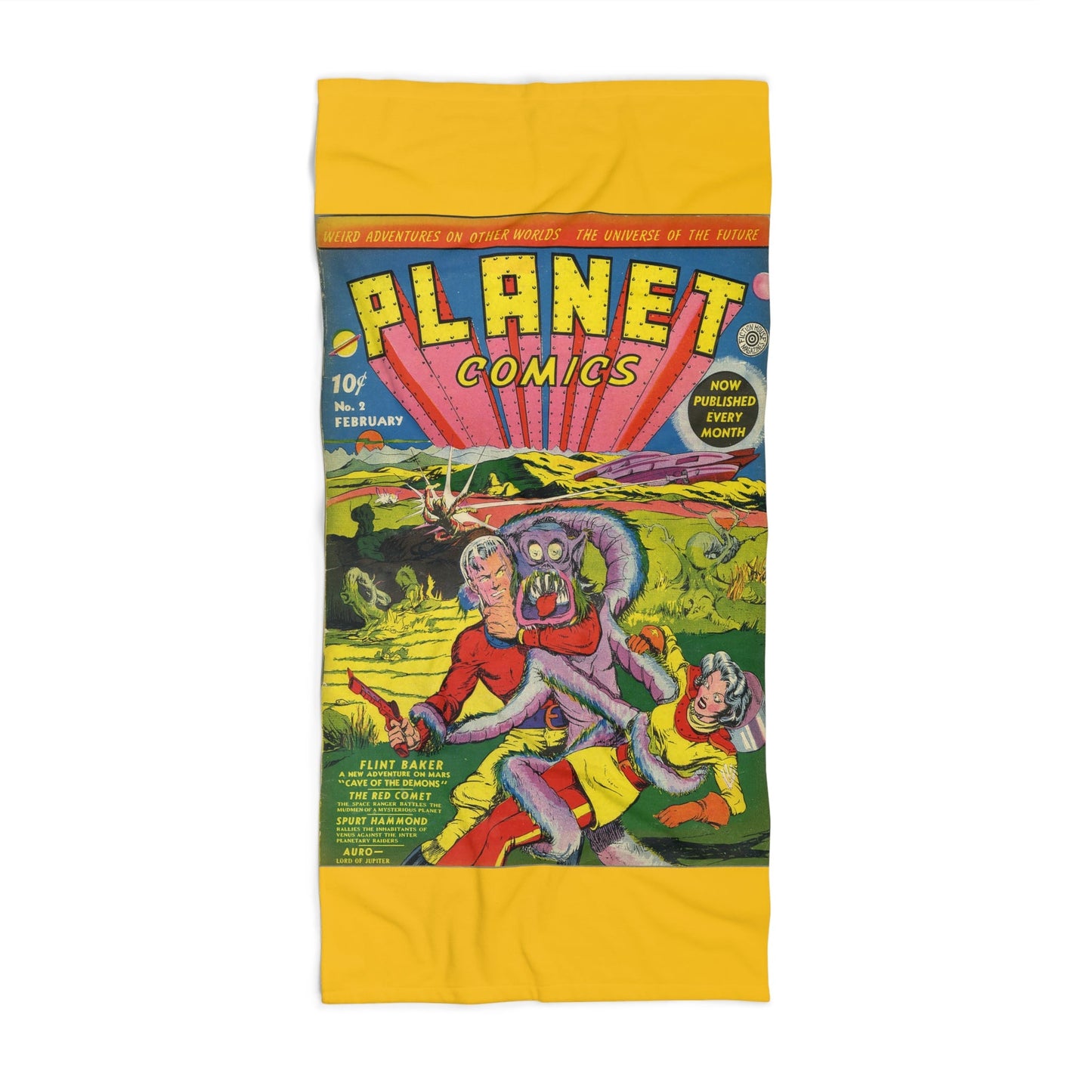 Planet Comics #2 Beach Towel Yellow