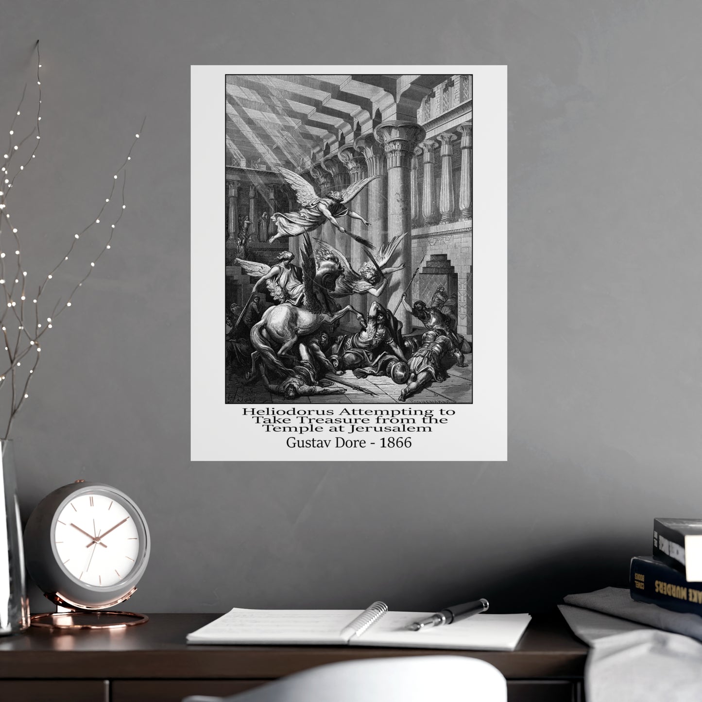 Heliodorus Warrior Angel Print - Gustav Dore, 1866