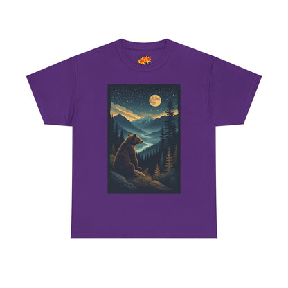 Sitting Grizzly Bear Full Moon Scene T-Shirt