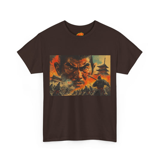 Vintage Style Samurai Army Pagoda Battle Scene T-Shirt *Multiple Colors*