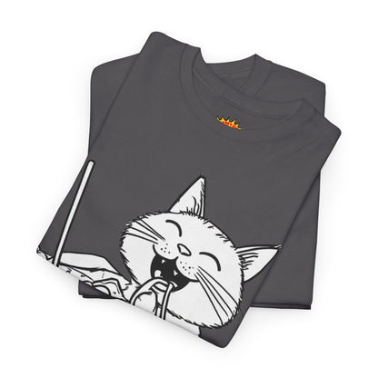 Happy Cat w/Noodles + Yarn Art Tee Shirt