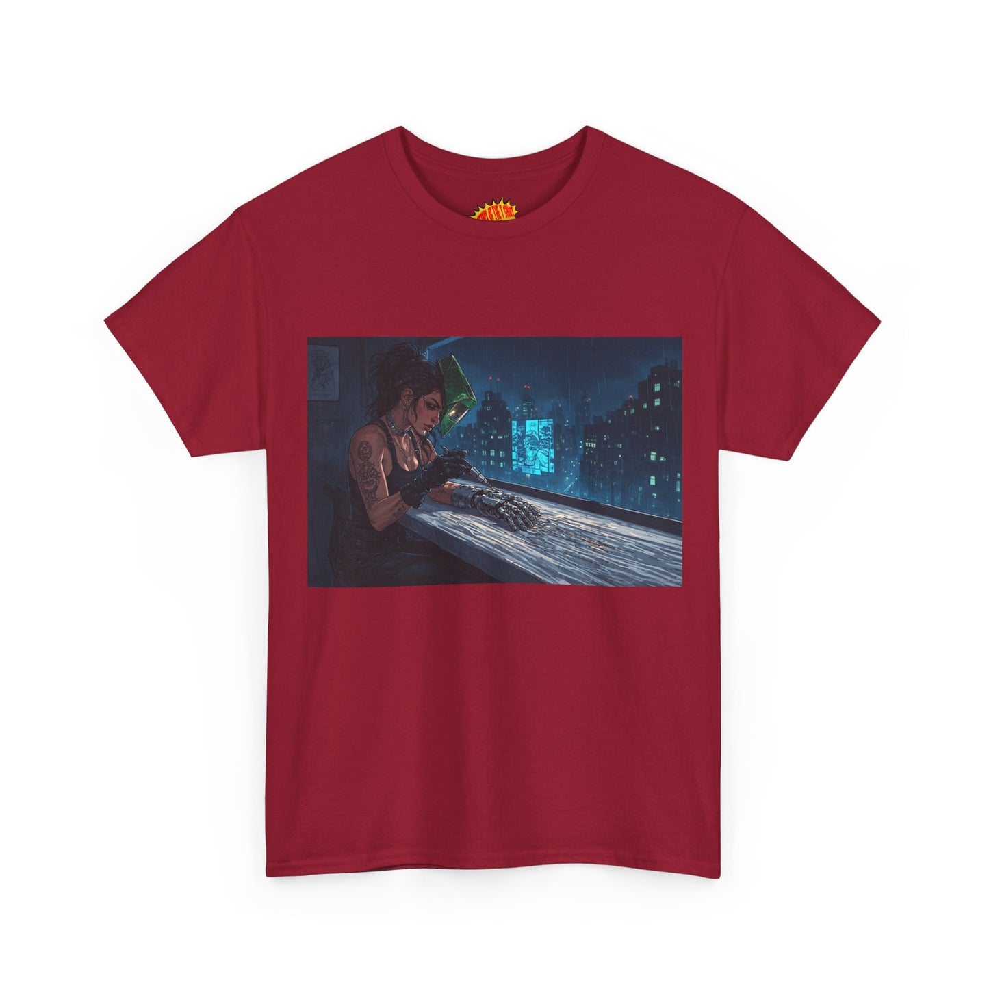 Cyberpunk Women w/Cybernetic Hand Scene T-Shirt *Multiple Colors*