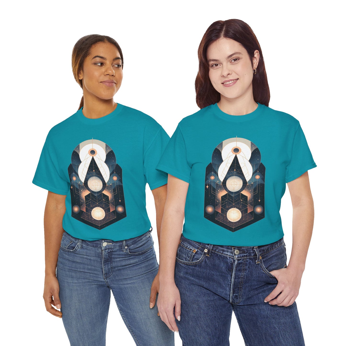 Geometric Space Art Pattern Graphic Tee Shirt *Multiple Colors*