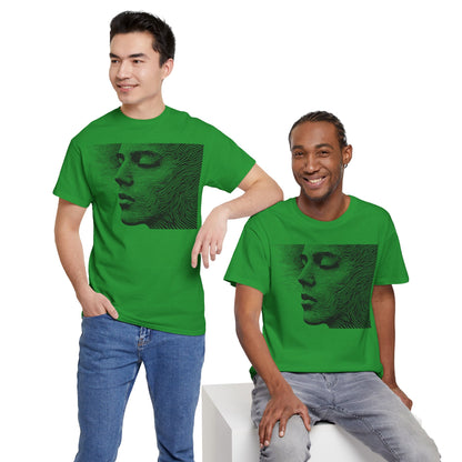 Face Line Drawing Portrait Graphic Art Tee Shirt