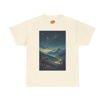 Mountain Bear Aurora Scene T-Shirt