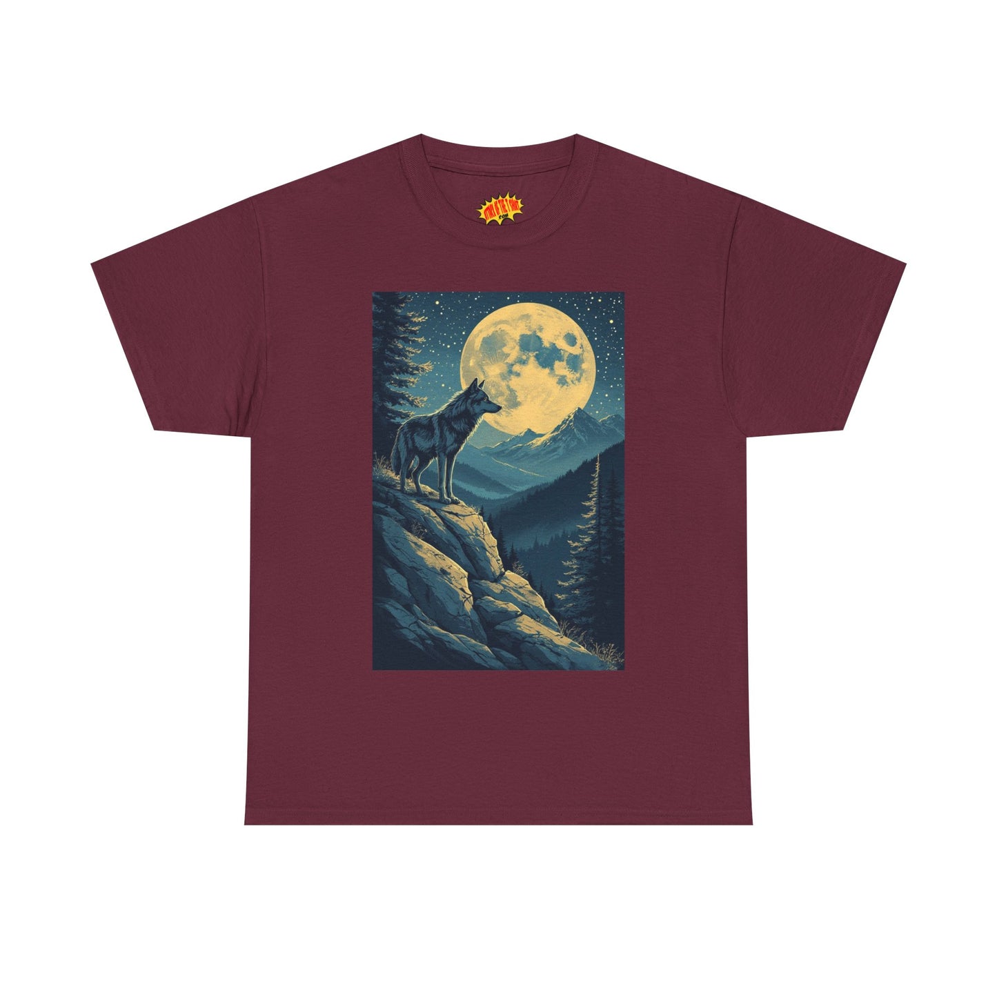 Mountain Wolf Full Moon Scene T-Shirt *Multiple Colors*