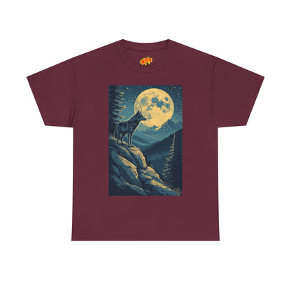 Mountain Wolf Full Moon Scene T-Shirt