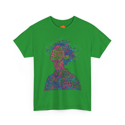Line Drawing Multicolor Human Graphic Art Tee Shirt