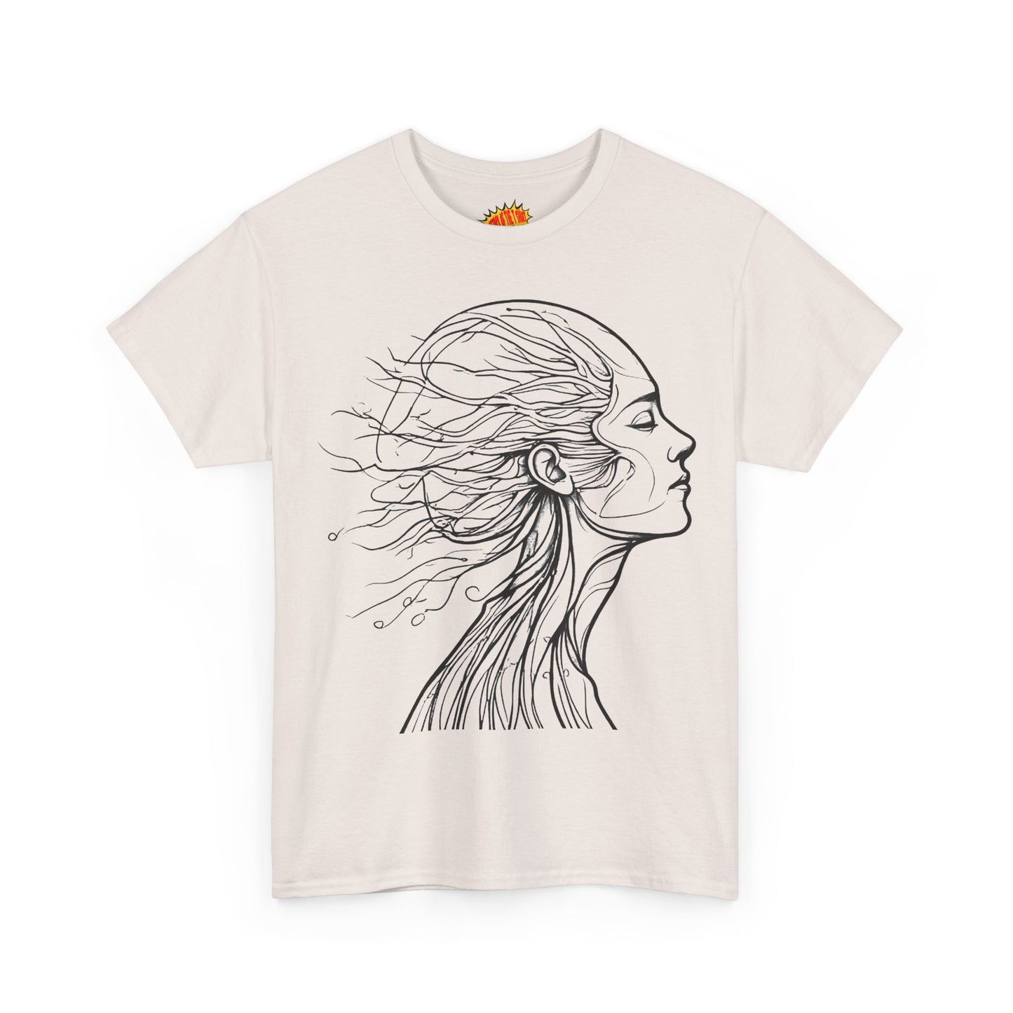 Flowing Line Drawing Face Graphic Art Tee Shirt *Multiple Colors*