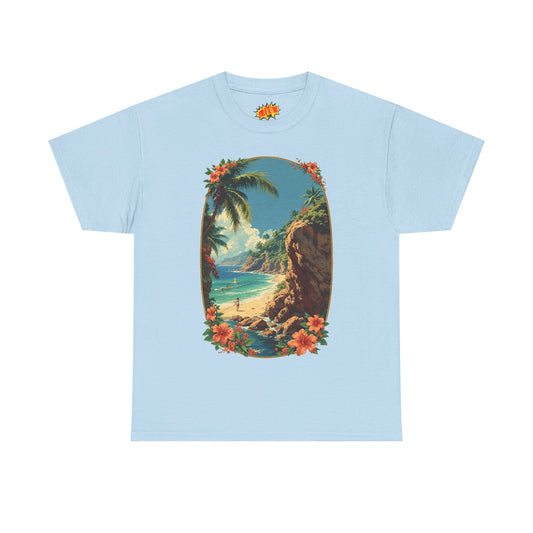 Vintage Tropical Beach Scene T-Shirt *Multiple Colors*
