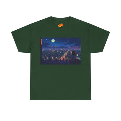 Anime Neon Cityscape w/Cats T-Shirt