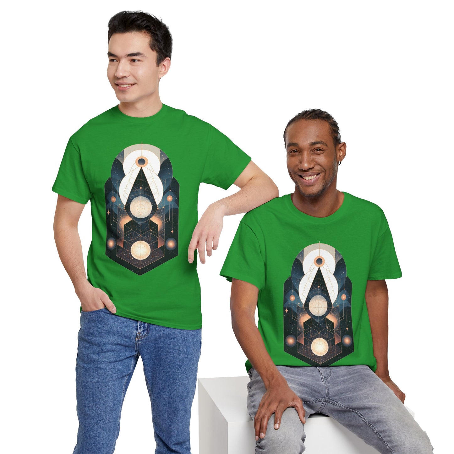 Geometric Space Art Pattern Graphic Tee Shirt *Multiple Colors*