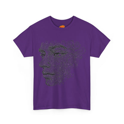 Human Face Silhouette Line Drawing Graphic Art Tee Shirt