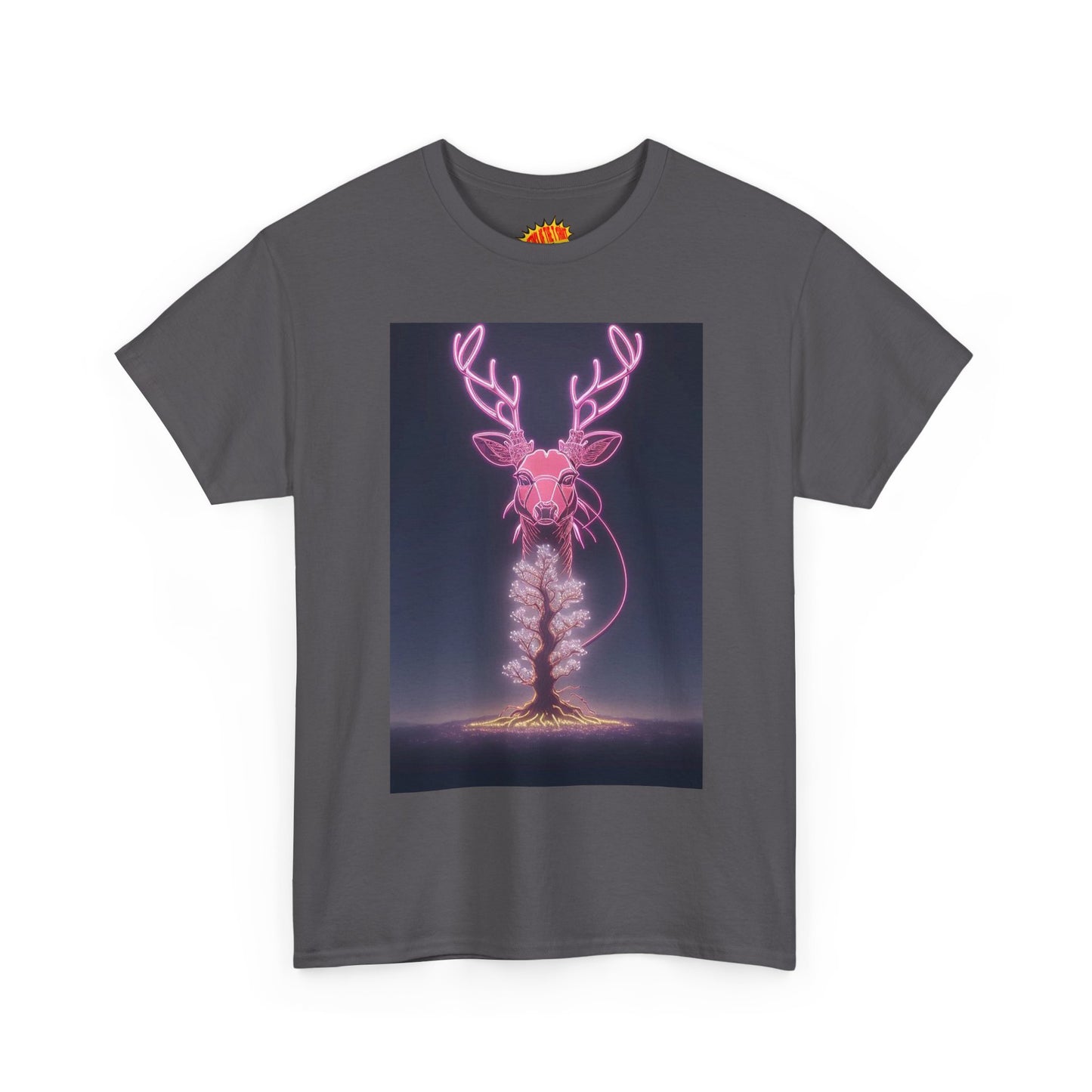 Electric Neon Deer Tree Cotton Tee Shirt *Multiple Colors*