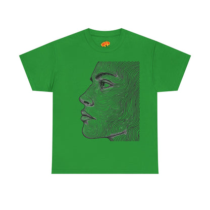 Human Face Profile Line Drawing Graphic Art Tee Shirt