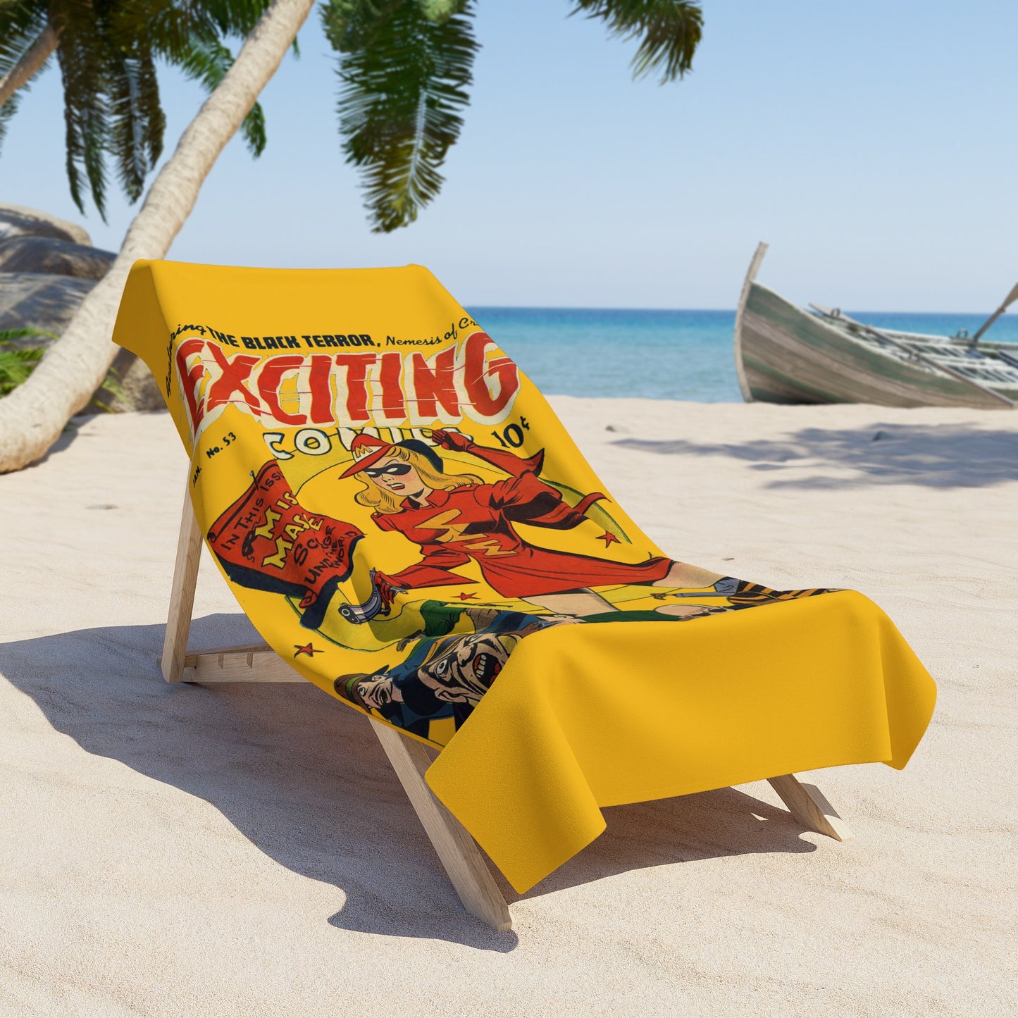 Miss Masque Beach Towel Yellow