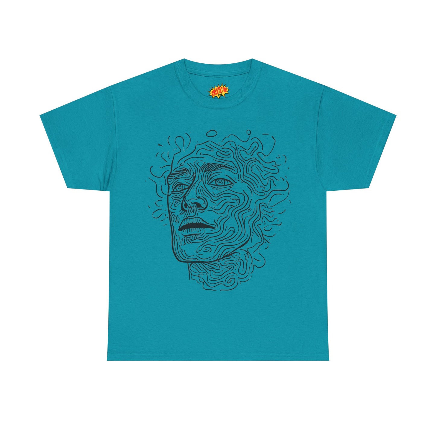 Human Face Line Drawing Portrait Graphic Art Tee Shirt *Multiple Colors*