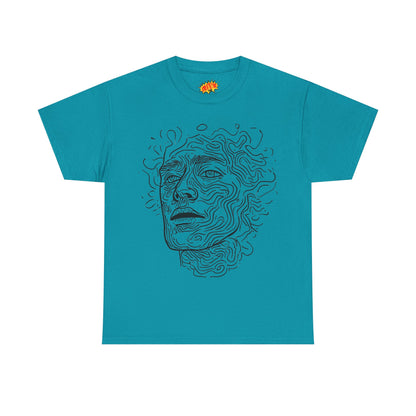 Human Face Line Drawing Portrait Graphic Art Tee Shirt