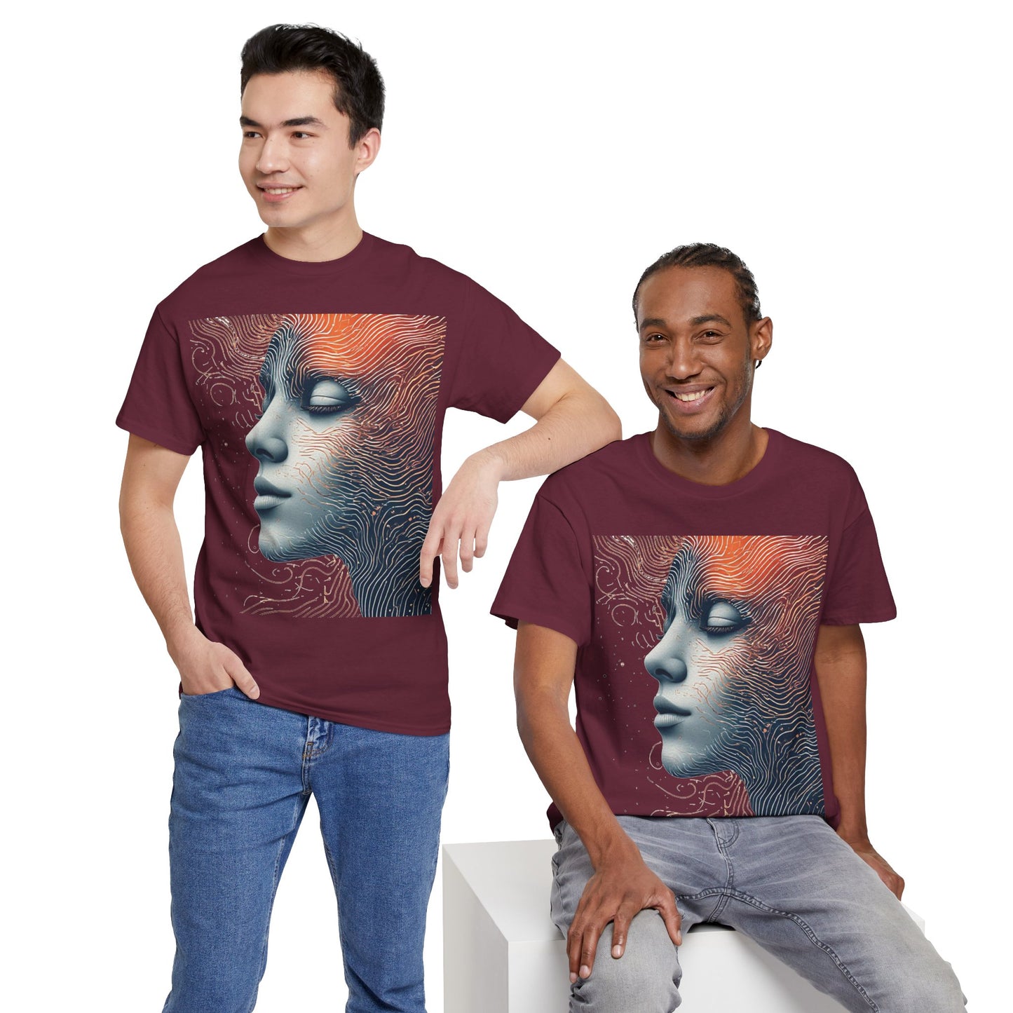 Graphic Art Face Tee Shirt *Multiple Colors*