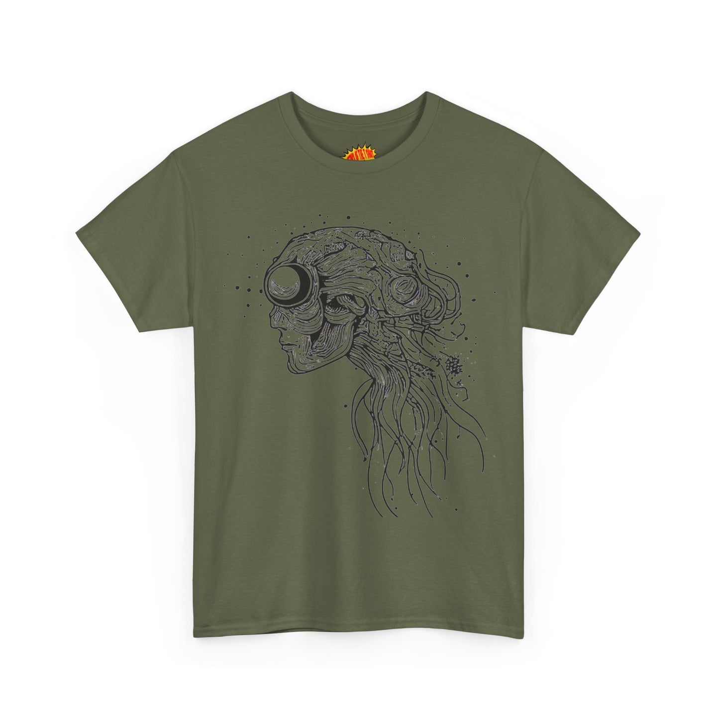 Humanoid Line Drawing Face Graphic Art Tee Shirt *Multiple Colors*