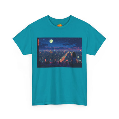 Anime Neon Cityscape w/Cats T-Shirt
