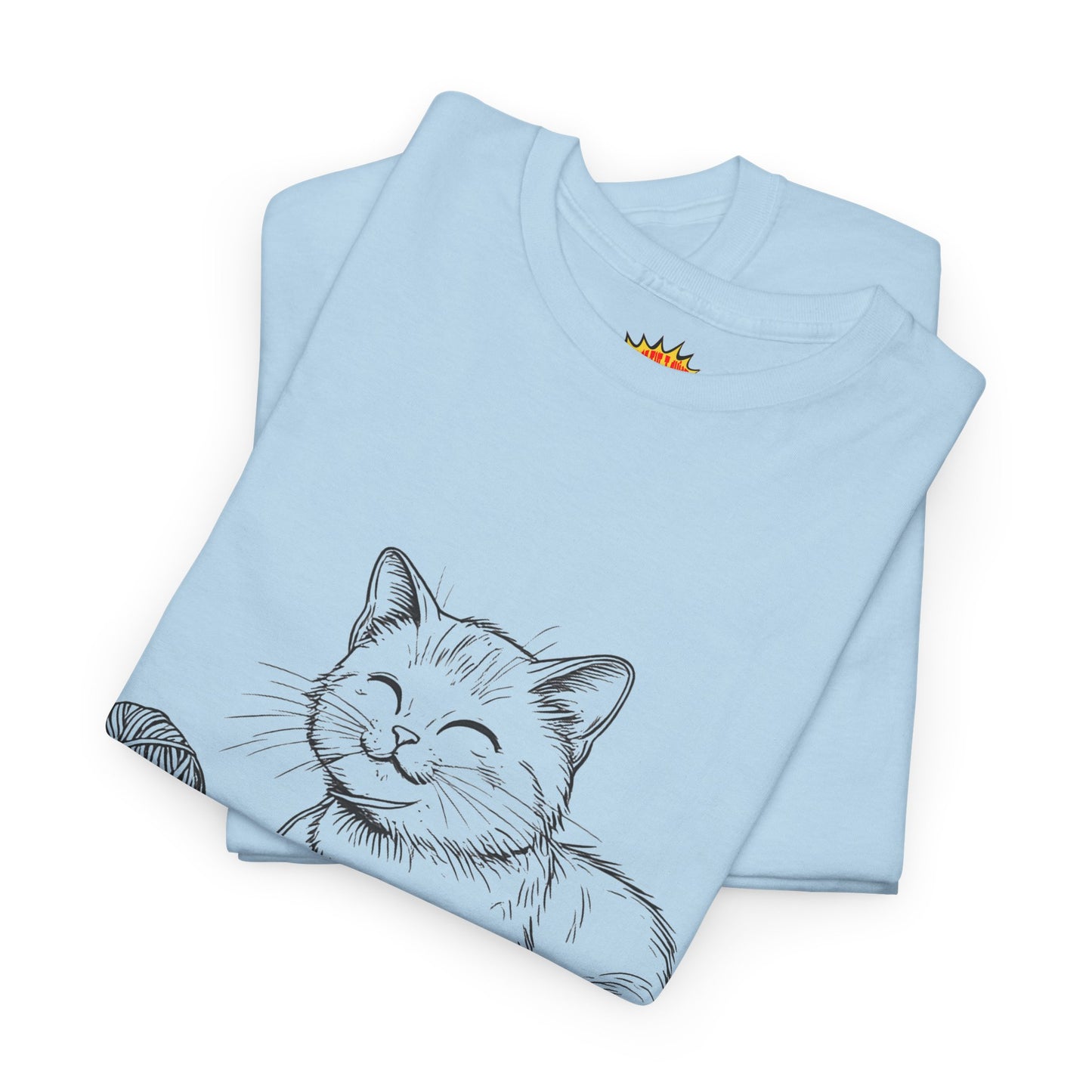 Cat w/Yarn Ball Line Drawing Tee Shirt *Multiple Colors*
