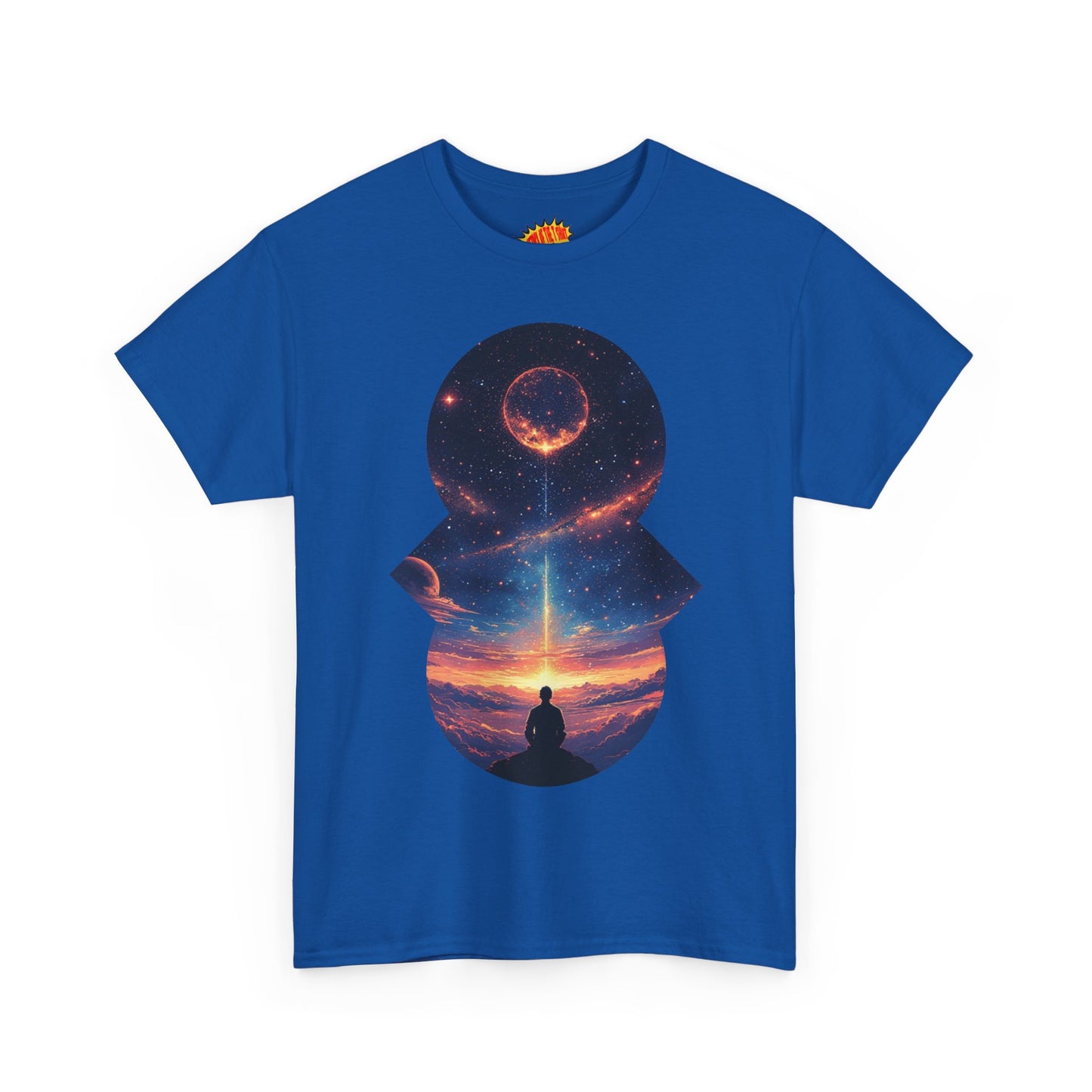 Cosmic Meditation w/Planet Space Graphic Art Tee Shirt *Multiple Colors*