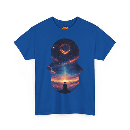Cosmic Meditation w/Planet Space Graphic Art Tee Shirt