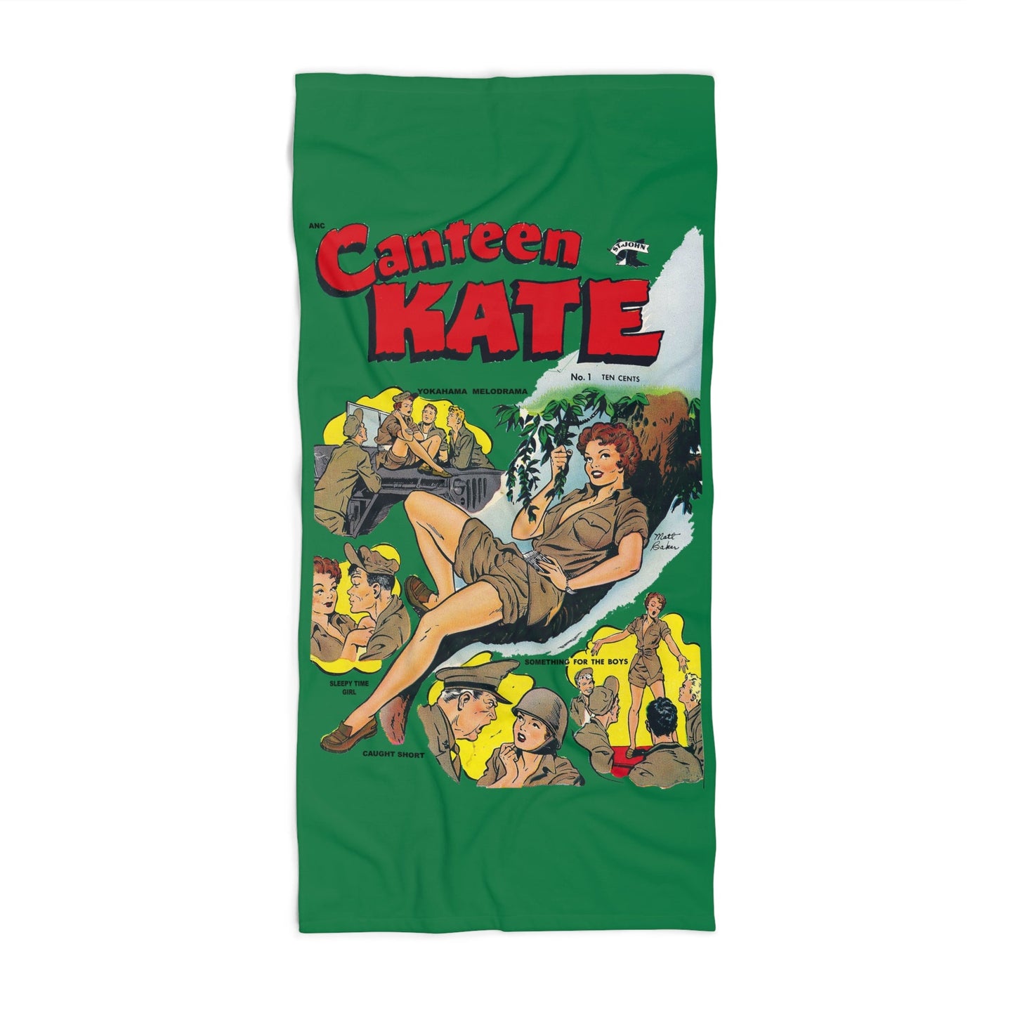 Canteen Kate #1 Beach Towel Green