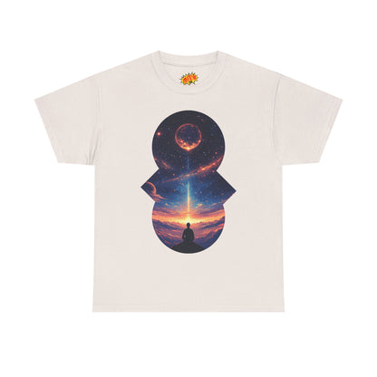 Cosmic Meditation w/Planet Space Graphic Art Tee Shirt