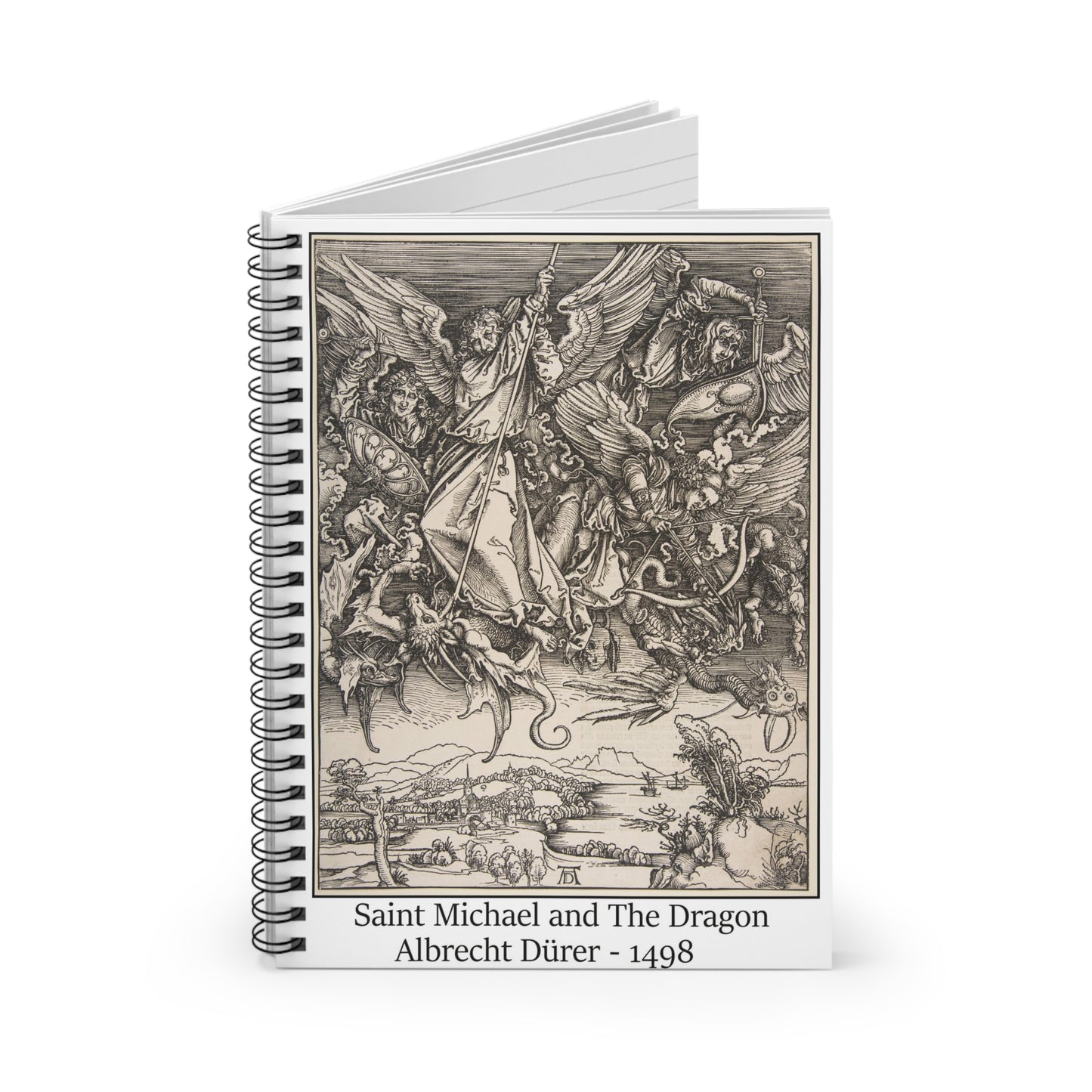 Saint Michael and The Dragon - Albrecht Dürer, 1498. Spiral Notebook