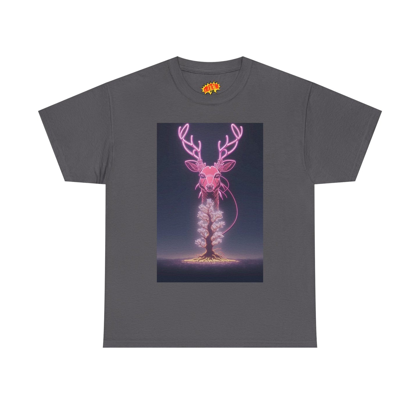 Electric Neon Deer Tree Cotton Tee Shirt *Multiple Colors*