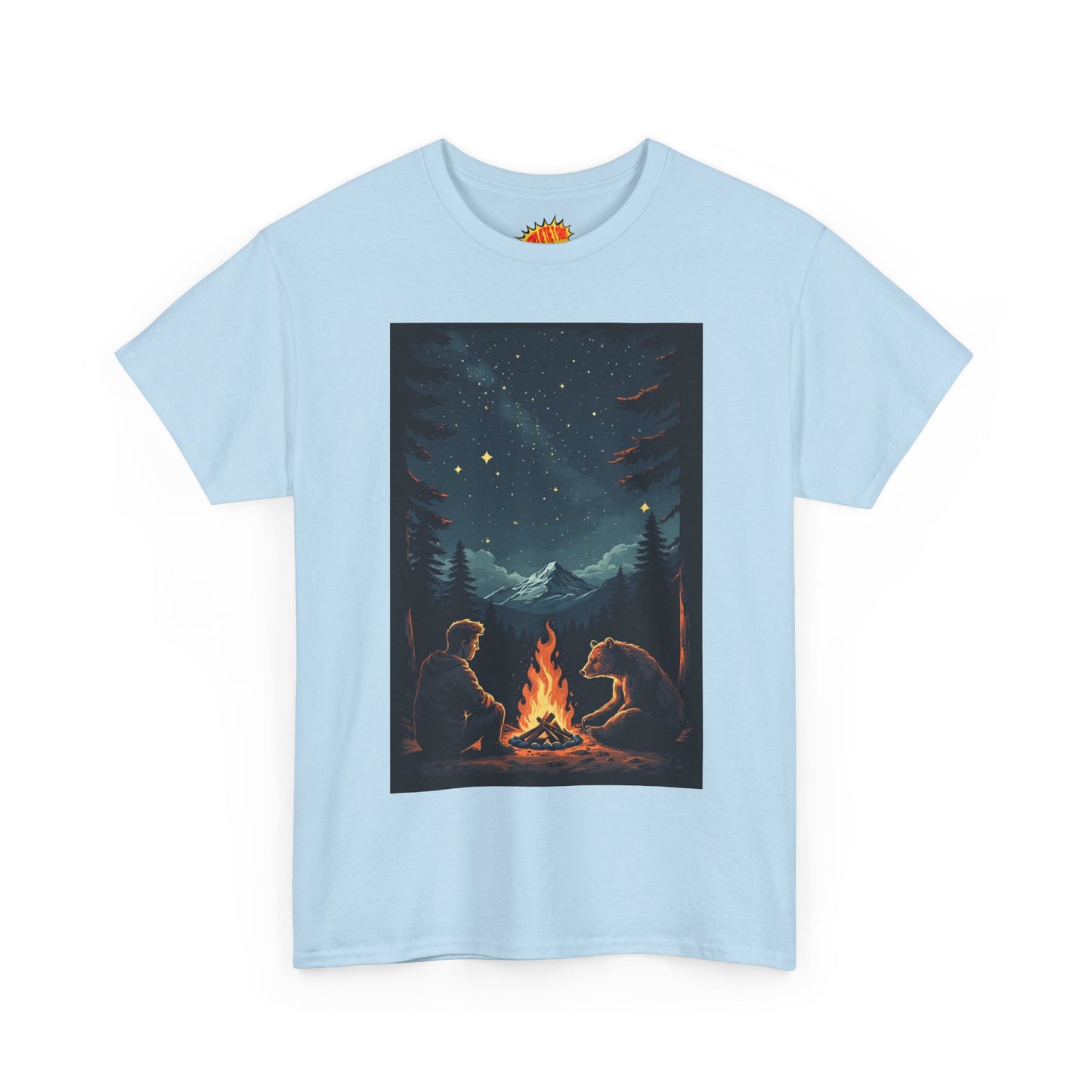 Mountain Man w/Bear Campfire Scene T-Shirt *Multiple Colors*