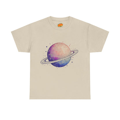 Space Art Ringed Planet Graphic Tee Shirt
