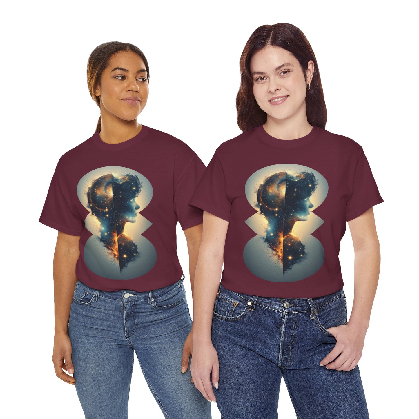 Cosmic Silhouette Galaxy Graphic Art Tee Shirt *Multiple Colors*