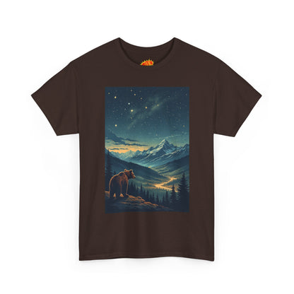 Mountain Bear Aurora Scene T-Shirt