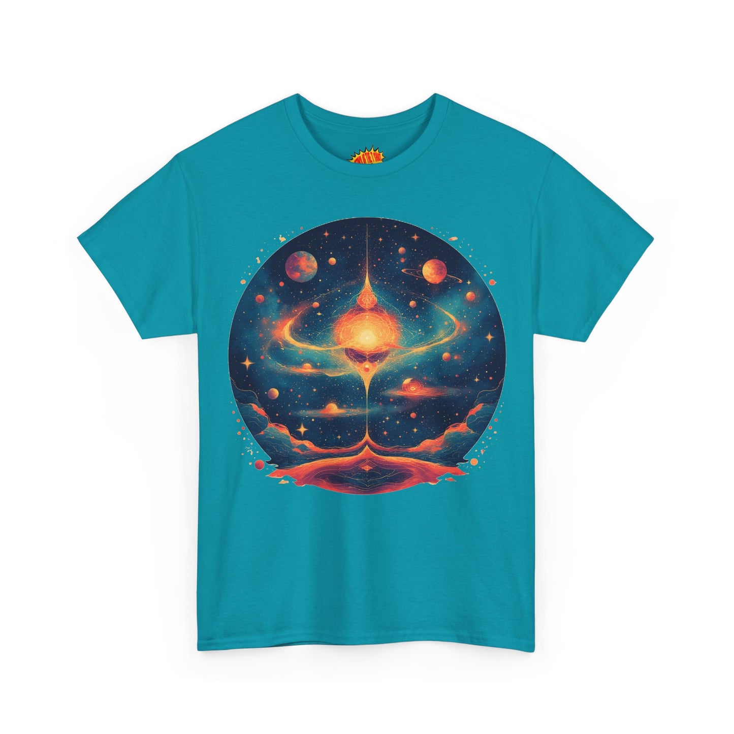 Round Galaxy w/Planets Graphic Tee Shirt *Multiple Colors*