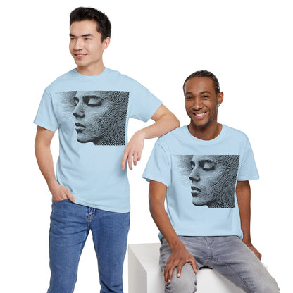 Face Line Drawing Portrait Graphic Art Tee Shirt